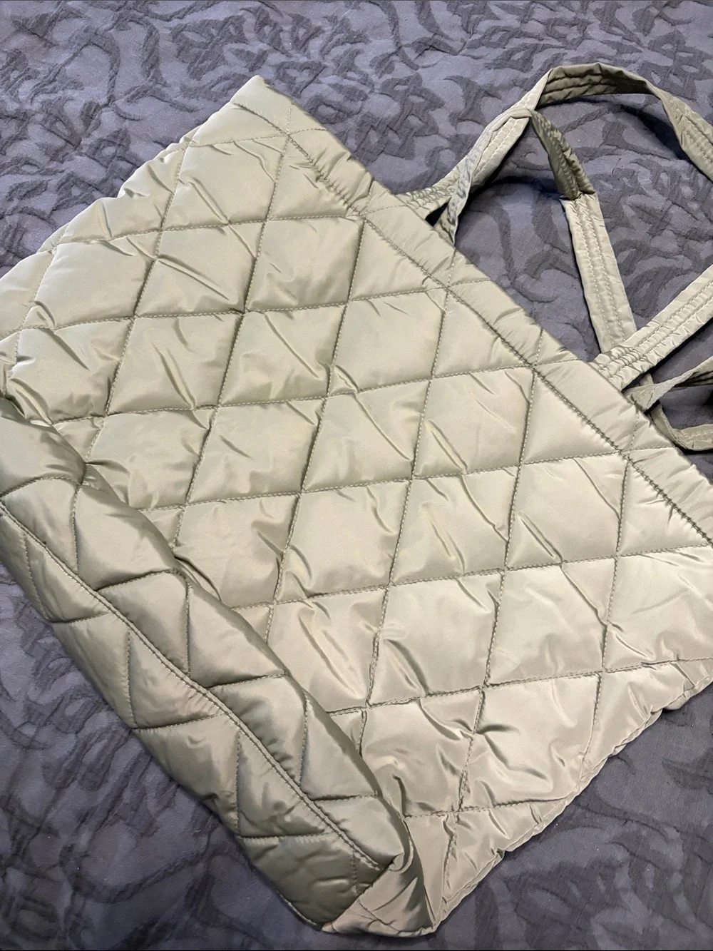 Vera Bradley Quilted Tote in Olive Green NWOT